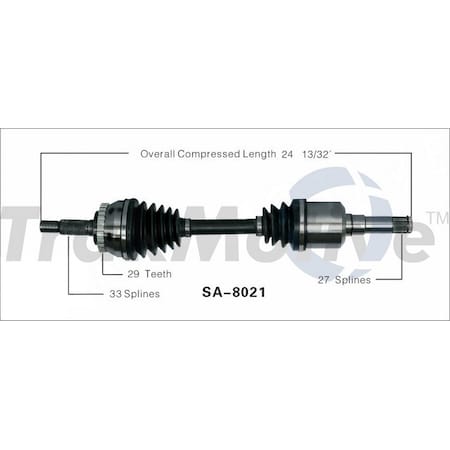 Surtrack Axle Cv Axle Shaft, Sa-8021 SA-8021